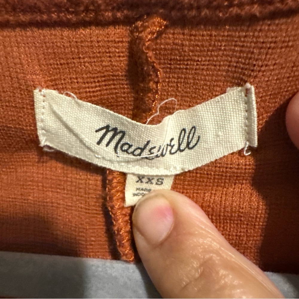 Madewell Rust Button-Front Mini Dress - Picture 3 of 5
